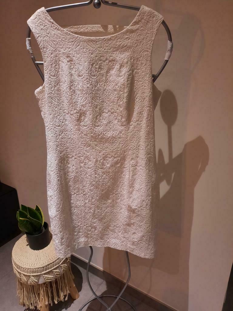 Élégante robe blanche, Comme neuf, Enlèvement, Blanc, Taille 38/40 (M)