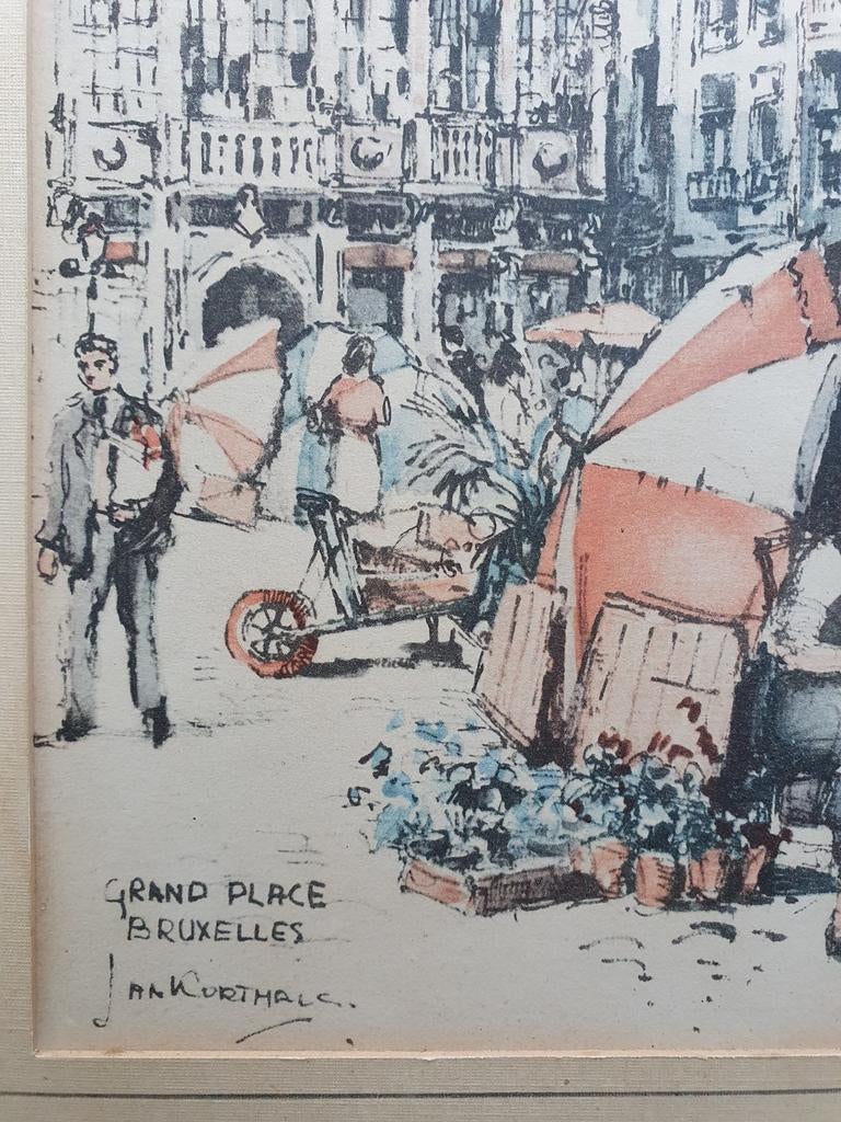 Jan Korthals  Grand place Bruxelles, Antiek en Kunst, Ophalen of Verzenden