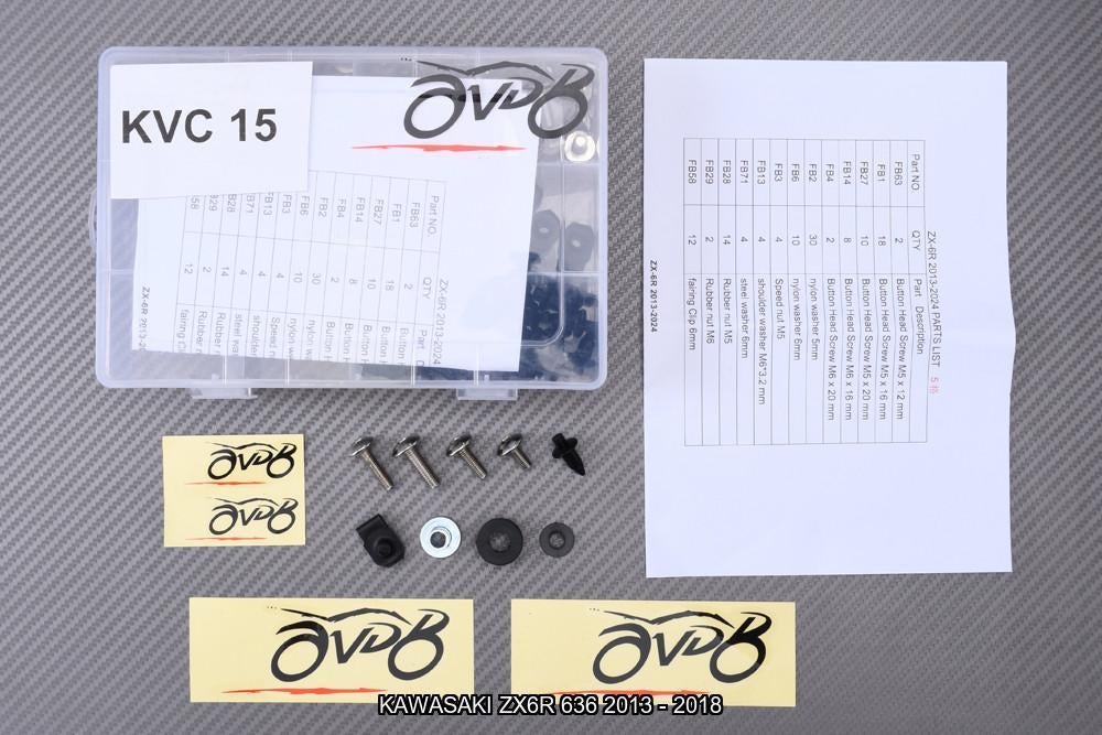 Kuip bouten set voor KAWASAKI ZX6R 636 2013 - 2018, Motoren, Ophalen of Verzenden, Nieuw