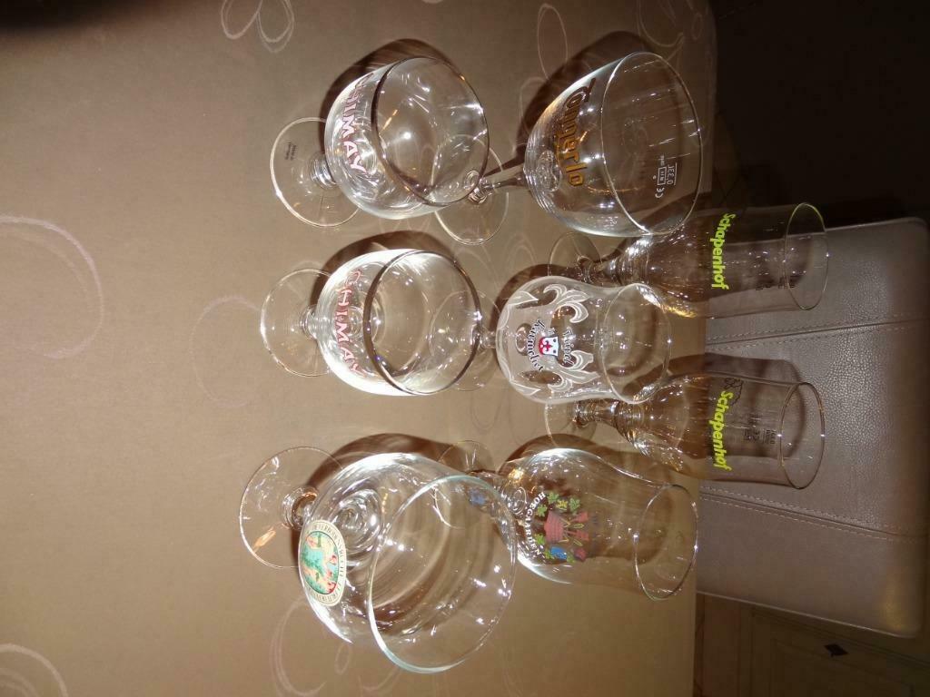 5 diverse bierglazen, Maison & Meubles, Cuisine | Vaisselle, Comme neuf, Verre ou Verres, Verre, Enlèvement