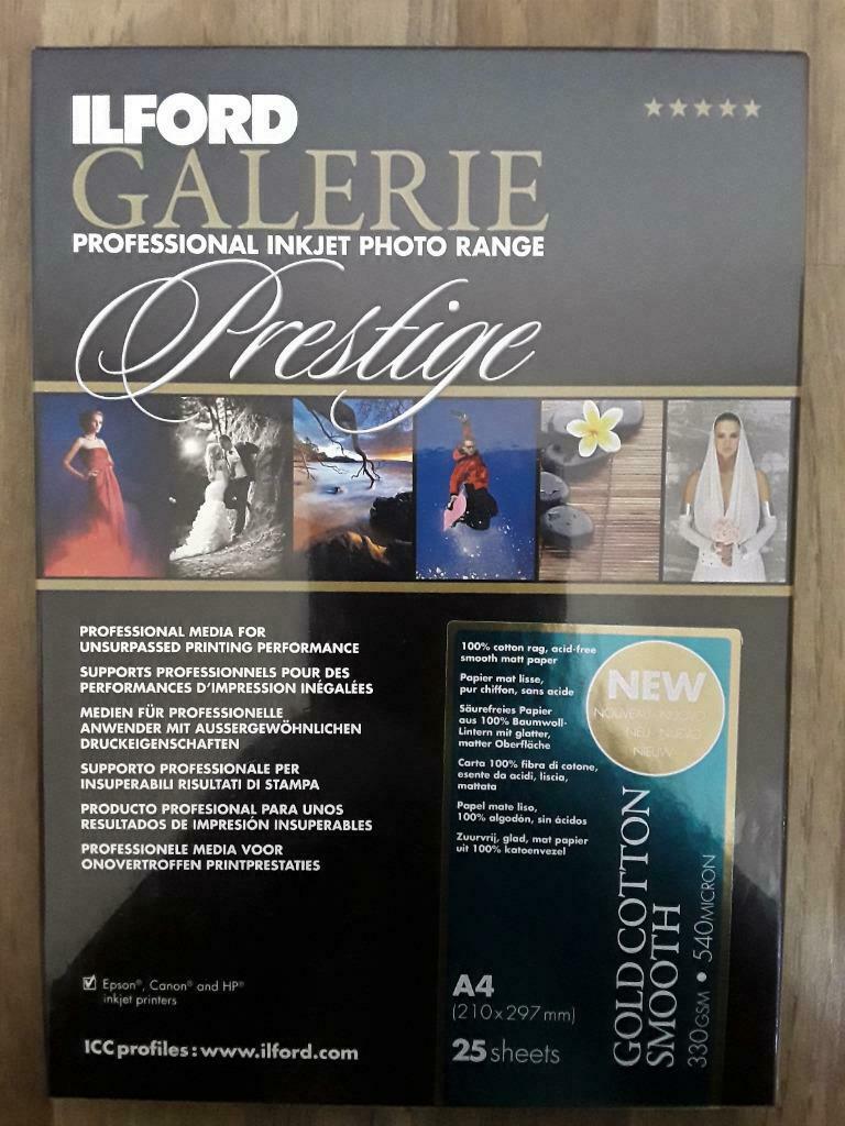 Papier photo Ilford Gallerie Prestige Gold Cotton Smooth A4, Enlèvement, Neuf