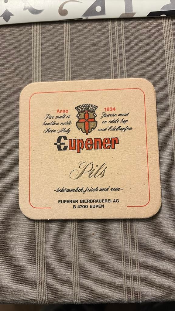 Ancien tapis à bière Eupener, Collections, Enlèvement ou Envoi, Comme neuf, Sous-bock
