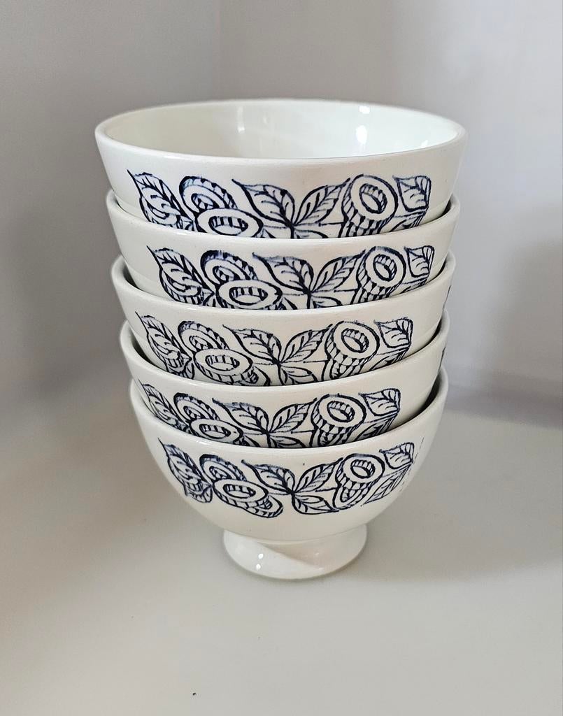 5 retro vintage ontbijtkommen, Huis en Inrichting, Ophalen of Verzenden, Zo goed als nieuw