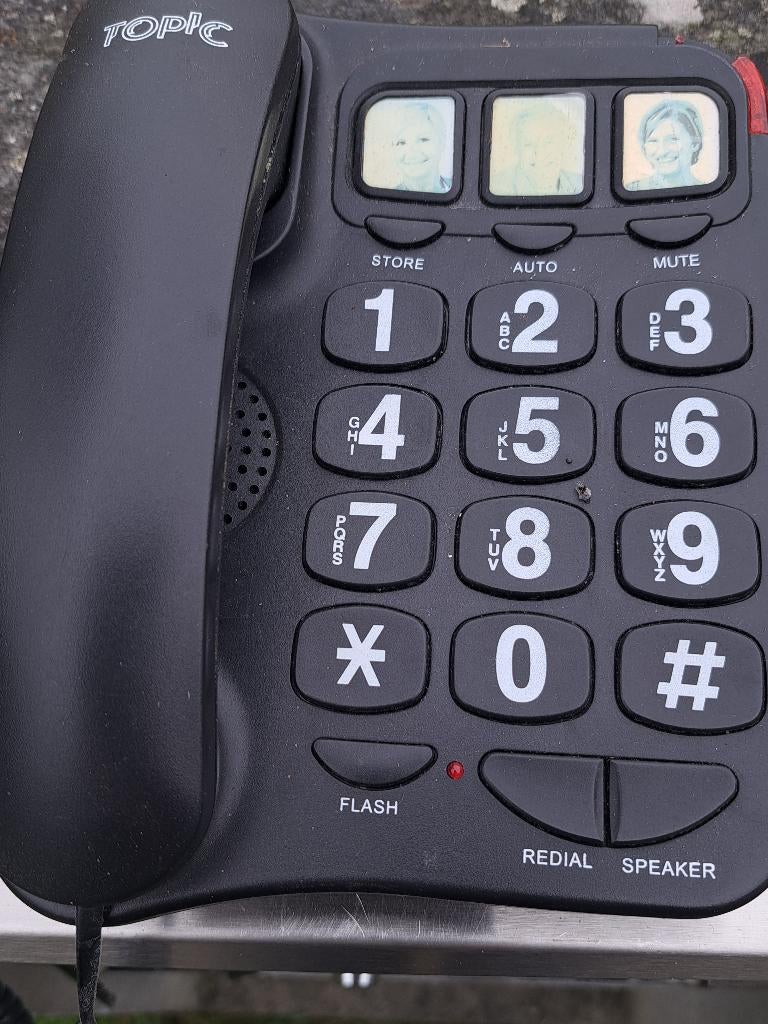 téléphone fixe à gros boutons de la marque TOPIC, Enlèvement, Comme neuf, 1 combiné