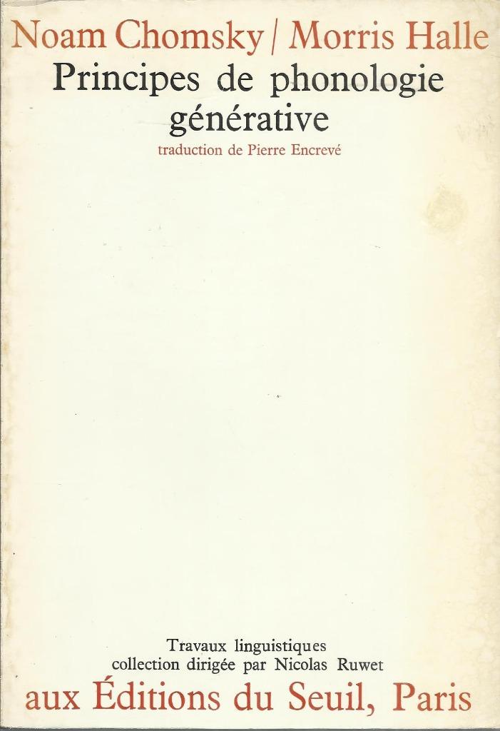 PRINCIPES DE LA PHONOLOGIE GÉNÉRATIVE, Livres, Langue | Français, Utilisé, Non-fiction, Enlèvement ou Envoi