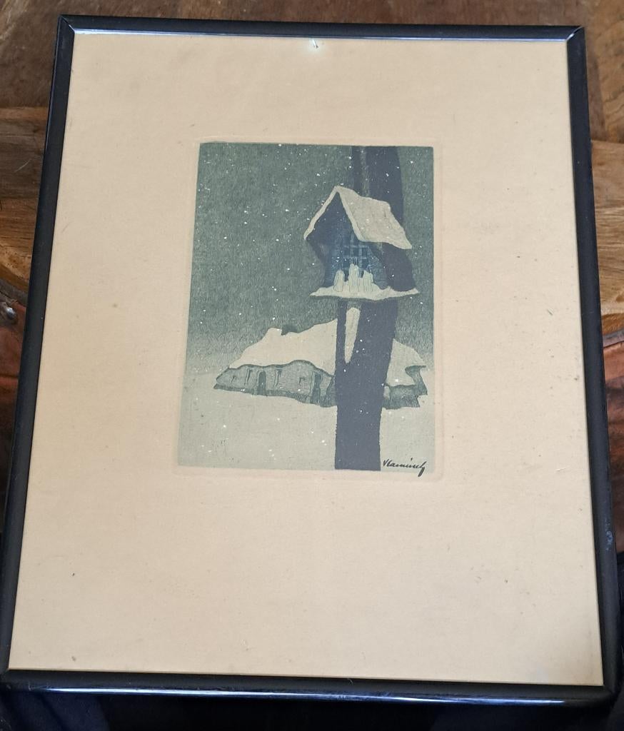 Gravure sgne maurice vlaminck, Antiek en Kunst, Ophalen of Verzenden