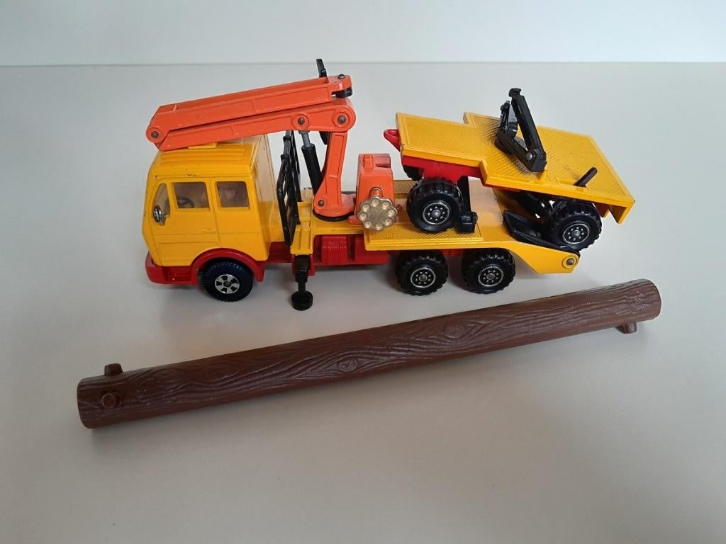 Vintage Matchbox Super Kings K-43/3 - Mercedes oplegger hout, Antiek en Kunst, Ophalen of Verzenden