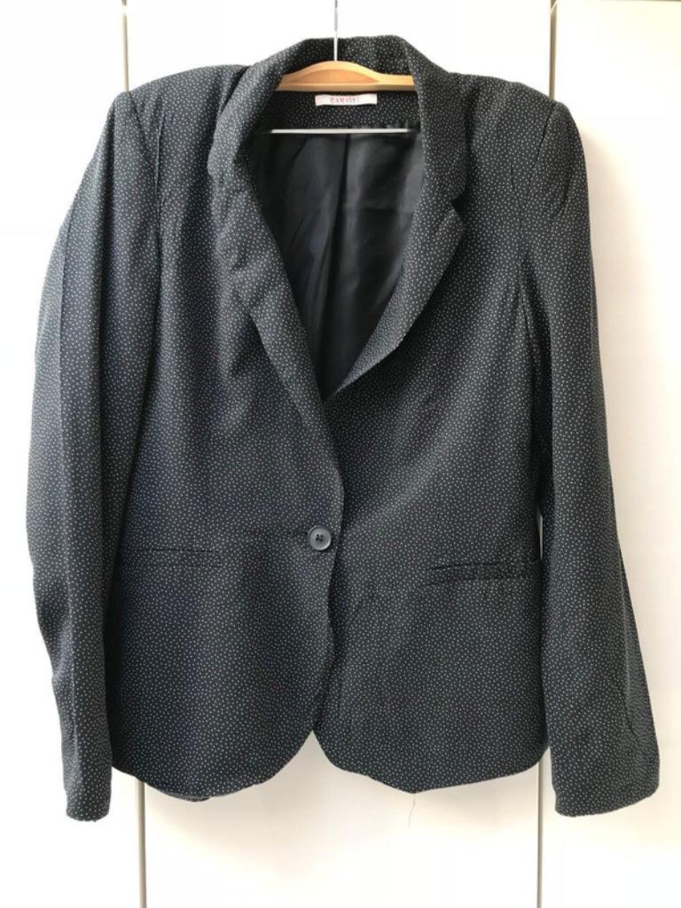 Camaïeu zwarte jas met witte stippen - Maat 40, Kleding | Dames, Maat 38/40 (M), Zwart, Camaieu, Ophalen of Verzenden
