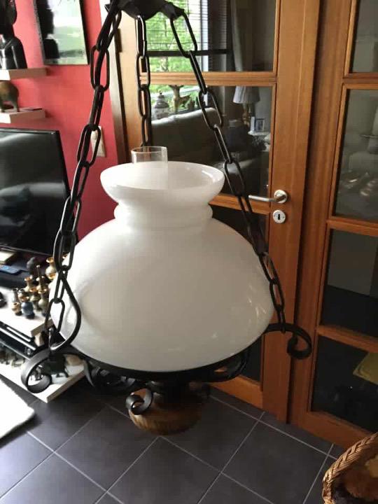 Antieke vintage hang luster, Ophalen, Zo goed als nieuw, Glas