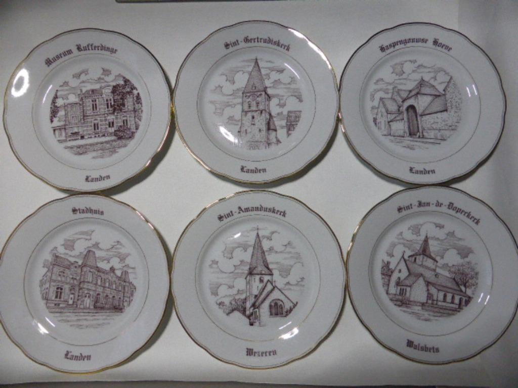 Set van 6 Unieke borden van Landen en omgeving, Ophalen of Verzenden