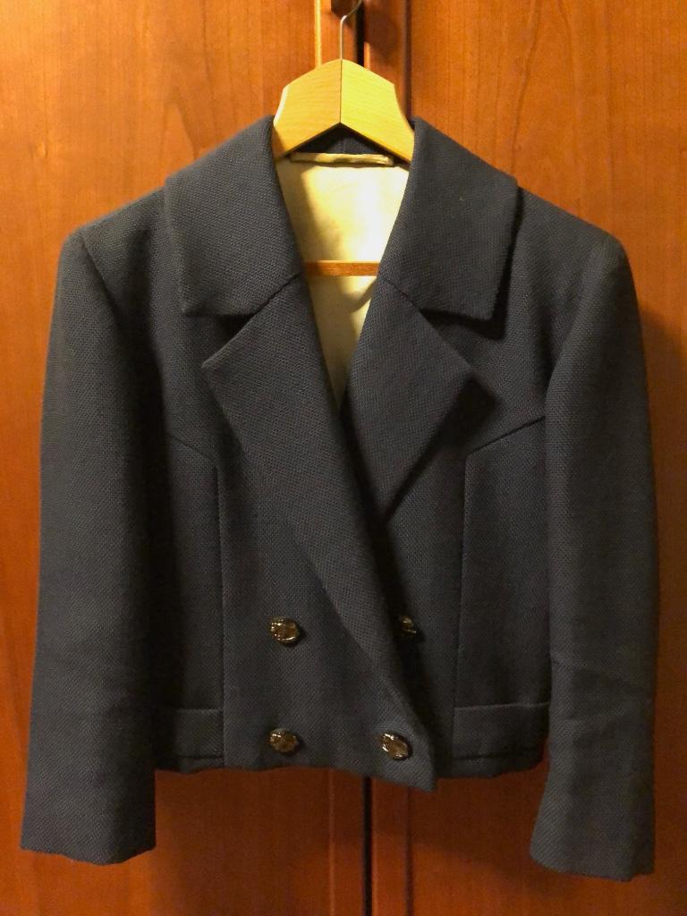 Vintage jaren 1950 wollen mantelpak, Kleding | Dames, Kostuum of Pak, Blauw, Ophalen of Verzenden, Zo goed als nieuw