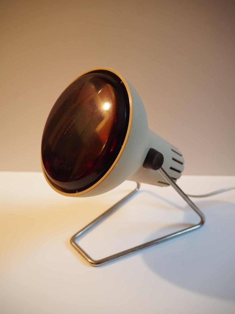 Vintage infrarood Osram tafellamp, 1990s, Rouge, Comme neuf, Enlèvement, Moins de 25 cm