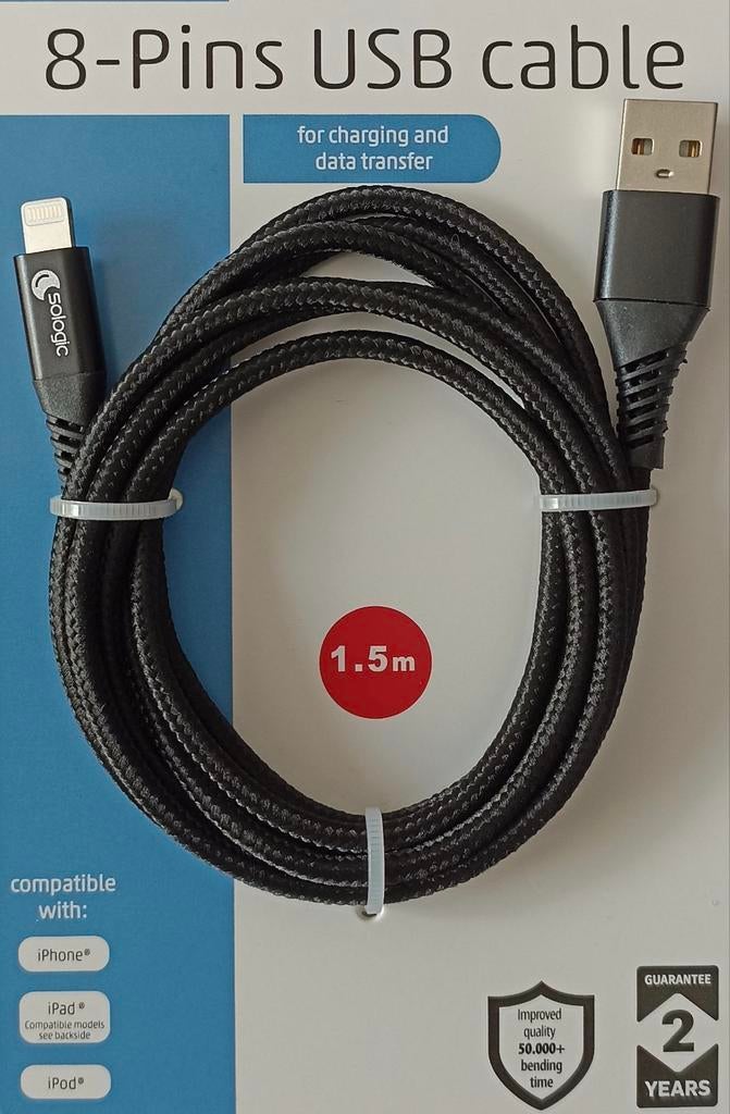 Kabel voor iPhone / iPad, NIEUW, 1,5M, Telecommunicatie, Ophalen of Verzenden, Nieuw, Apple iPhone