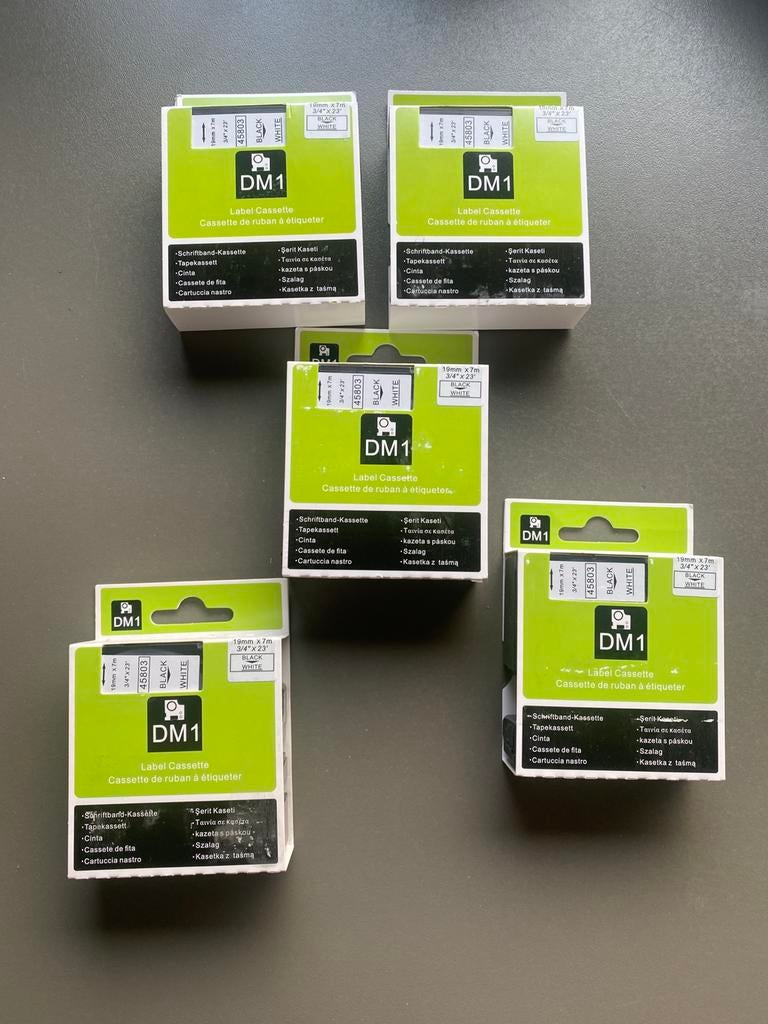 DYMO D1 Standard - Black on White - 19mm, Computers en Software, Printerbenodigdheden, Nieuw, Printertape, Ophalen of Verzenden