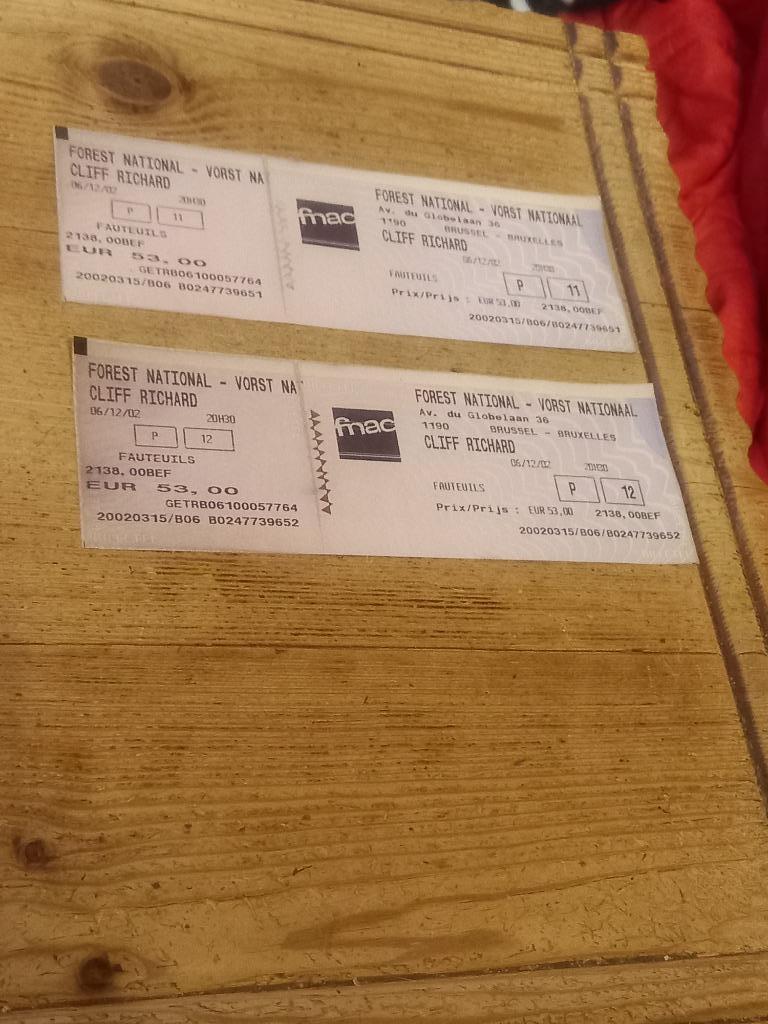 Ticket van Cliff Richard, Deux personnes, Décembre