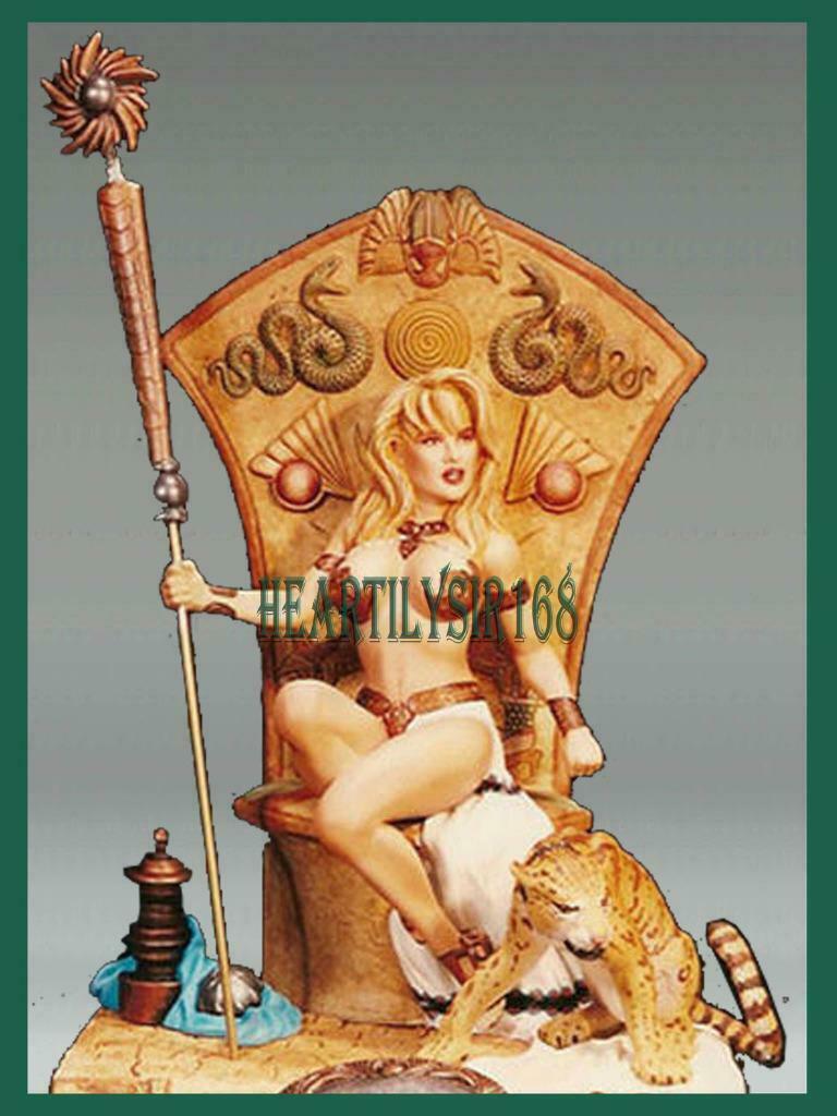 femme REINE AVEC SON TRÔNE ET SA PANTHÈRE RESIN KIT 1/6 SCAL, Enlèvement ou Envoi, Neuf, Plus grand que 1:35, Personnage ou Figurines