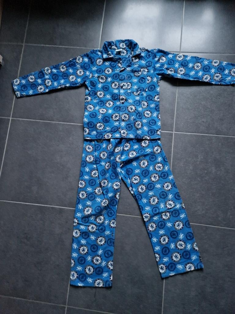 blauwe flanellen pyjama Chelsea- maat 152, Ophalen, Gebruikt, Jongen, Nacht- of Onderkleding