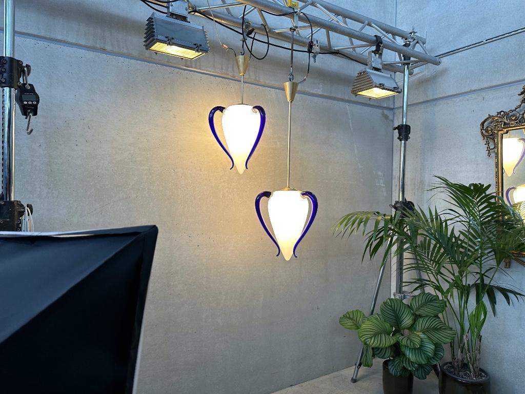 ‘Venexiana’ hanglampen – Barovier & Toso – Murano, Huis en Inrichting, Ophalen, 75 cm of meer, Italian, Glas