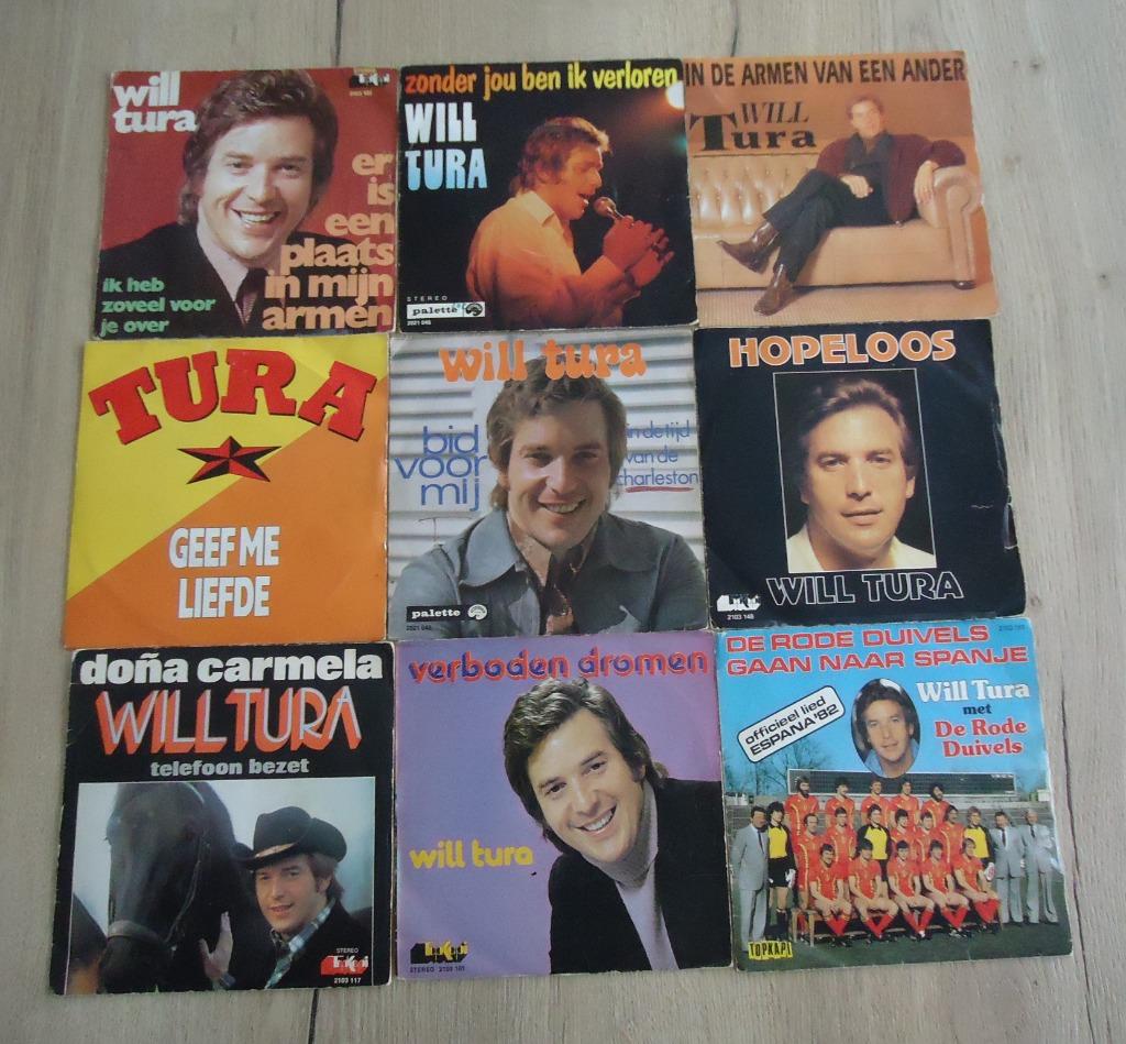 Part 160 /  9 stuks  -  7" Singeltjes van "Will Tura", Cd's en Dvd's, Vinyl Singles, Gebruikt, Single, Nederlandstalig, 7 inch