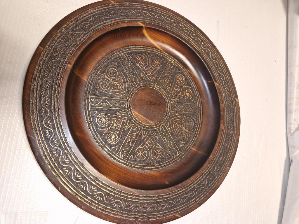 Grande Assiette en bois decorative, Antiquités & Art, Enlèvement