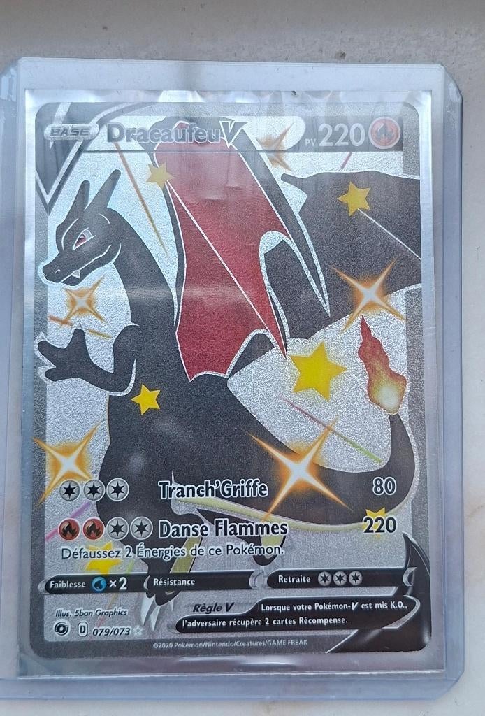 A VENDRE POKEMON-  DRACAUFEU V-PRIX 290 €URO, Enlèvement, Neuf, Cartes en vrac, Foil