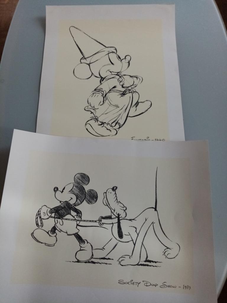 Lithografieën Mickey Mouse van Art group Limited London, jar, Ophalen of Verzenden, Mickey Mouse, Zo goed als nieuw, Plaatje of Poster