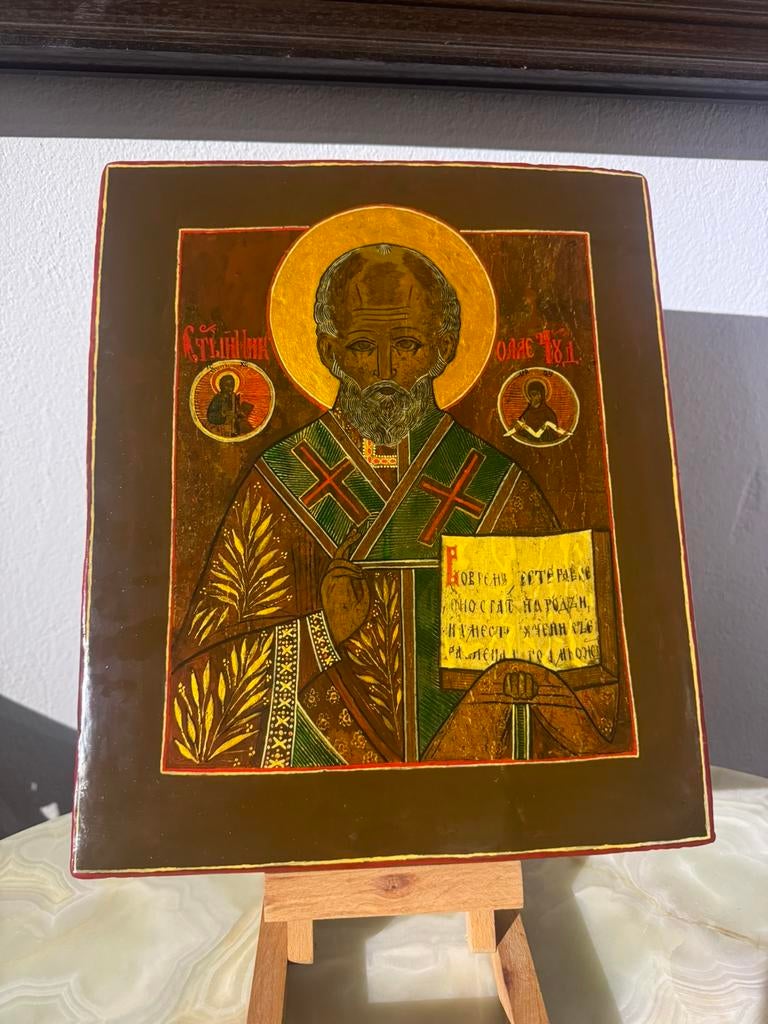 antiek Russisch-orthodox icoon, Ophalen of Verzenden