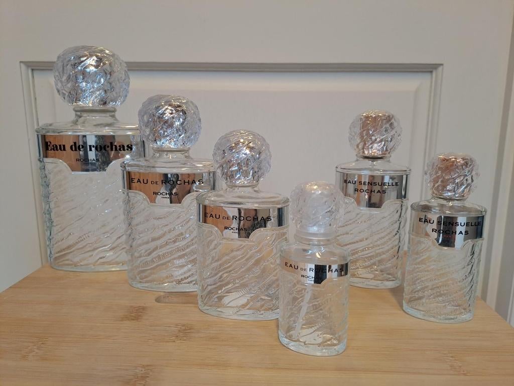 A vendre, Flacons vide Eau de Rochas, Collections, Enlèvement ou Envoi, Comme neuf, Bouteille de parfum