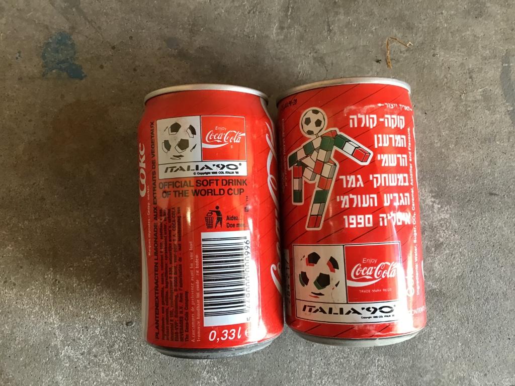 Coca-Cola blikjes 2st wereldbeker voetbal 90, Enlèvement ou Envoi, Utilisé, Emballage