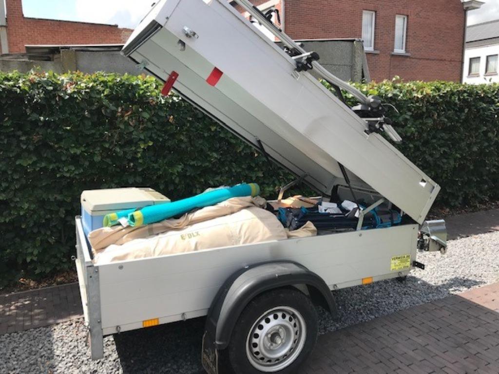 Aanhangwagen bagage kamperen te huur, Ophalen, Gebruikt