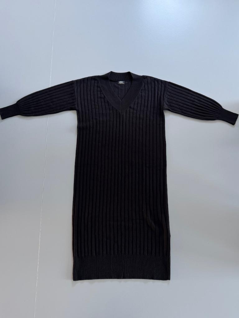 Only zwarte lange gebreide jurk, maat S, Ophalen, Maat 36 (S)