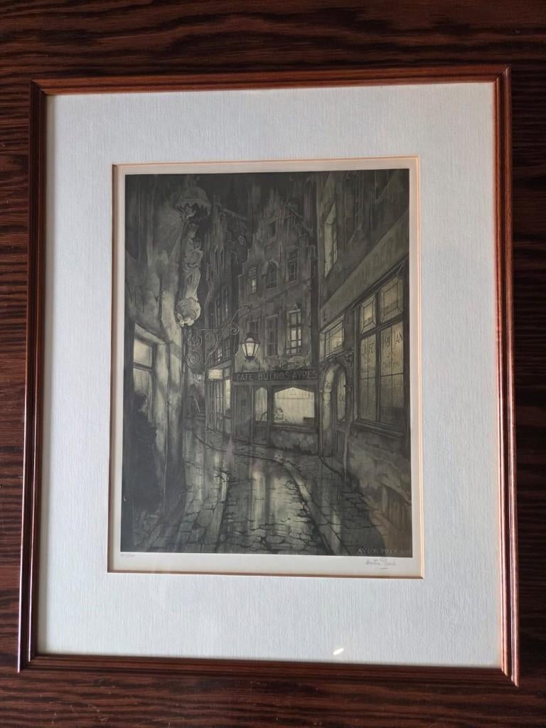 Lithografie Anton Pieck, Antiek en Kunst, Kunst | Etsen en Gravures, Ophalen