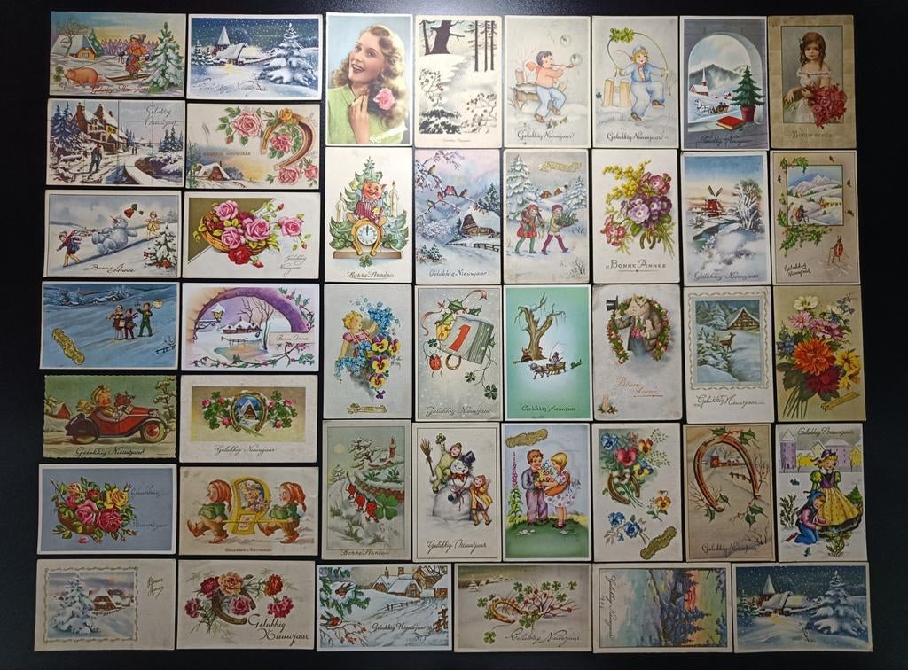 Cartes de vœux vintage, Collections, Enlèvement ou Envoi, Affranchie