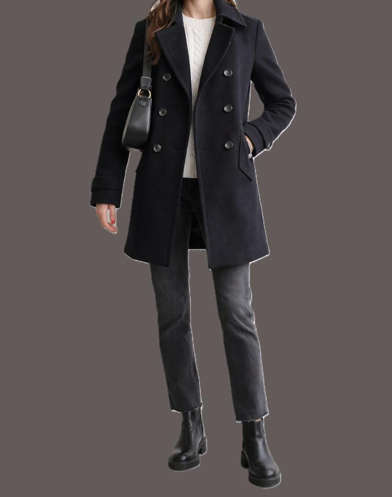 Manteau en laine Massimo Dutti taille 38/40, Taille 38/40 (M), Comme neuf, Noir, Enlèvement ou Envoi