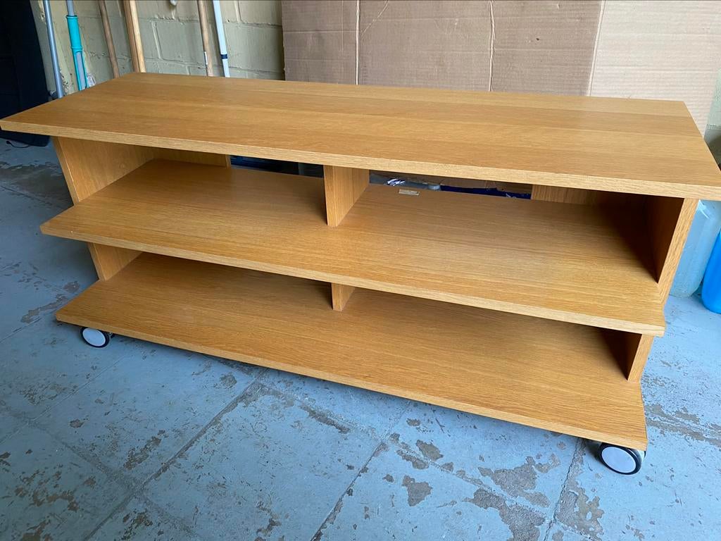Tv-meubel, 100 tot 150 cm, IKEA - aggloméré chêne clair, Zo goed als nieuw, Minder dan 100 cm