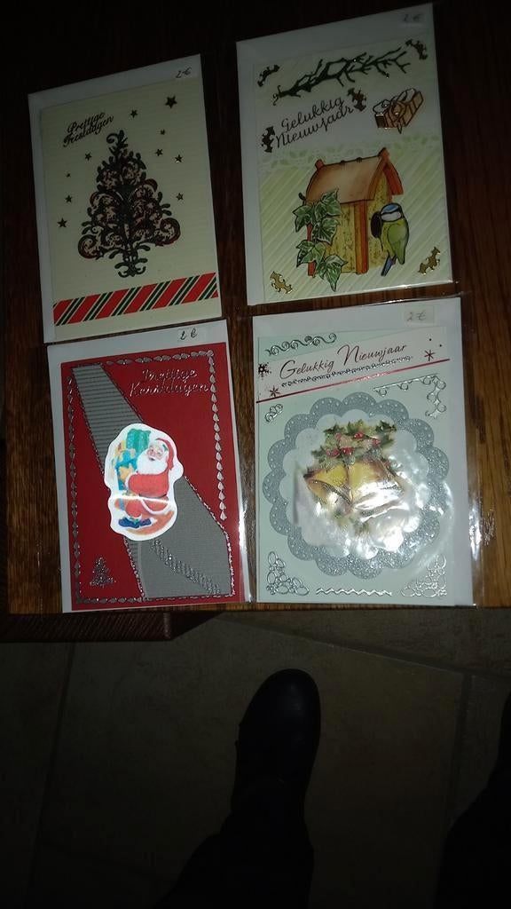 Zelfgemaakte wenskaarten Kerst - Eindejaar, Hobby & Loisirs créatifs, Cartes | Maison | Fabrication artisanale, Comme neuf, Noël
