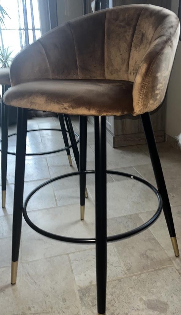 Chaise de bar en velours forme coquillage (lot de 2), Enlèvement