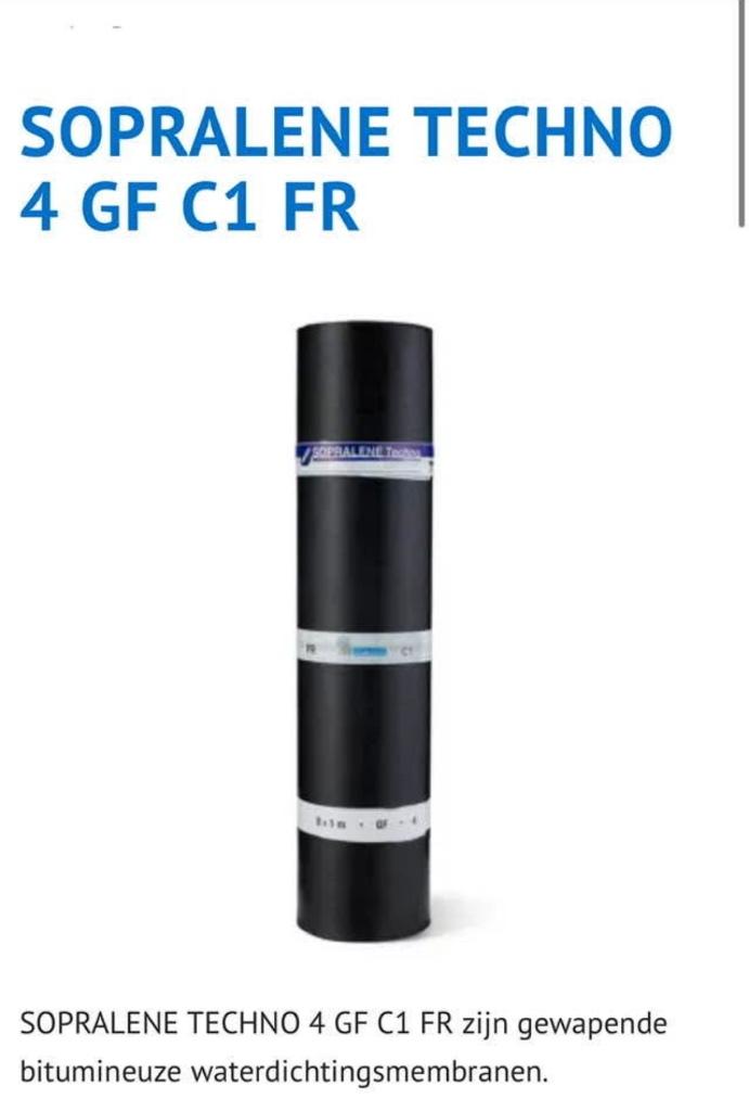 Soprema Sopralène Techno 4AF C1 FR, Membrane goudronnée, Synthétique, Enlèvement, Noir
