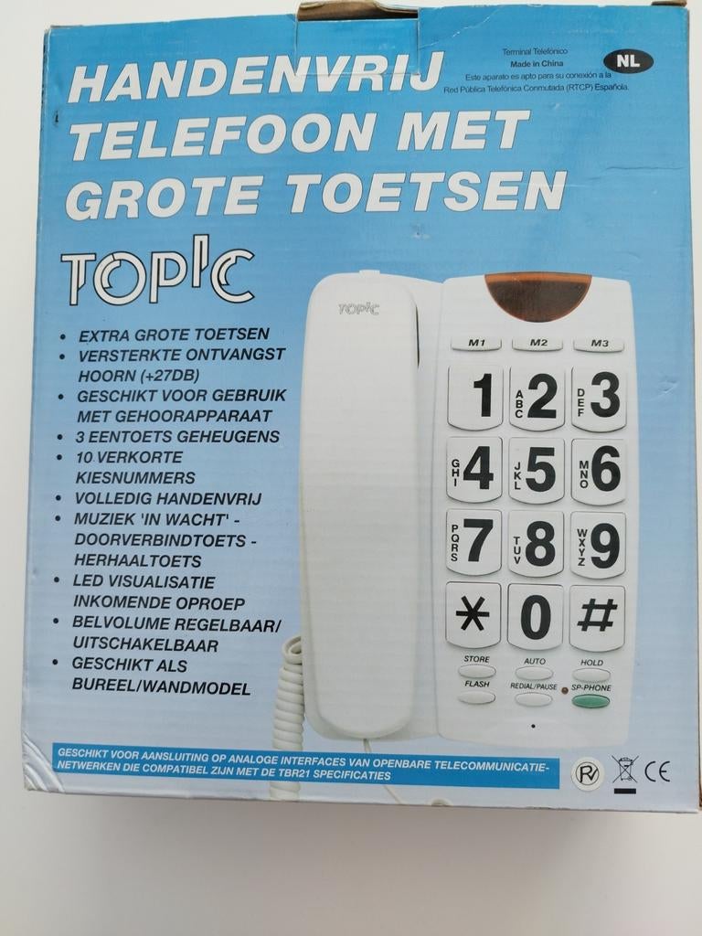 Téléphone pour personnes âgées à gros boutons MAINS LIBRES a, Enlèvement, Comme neuf
