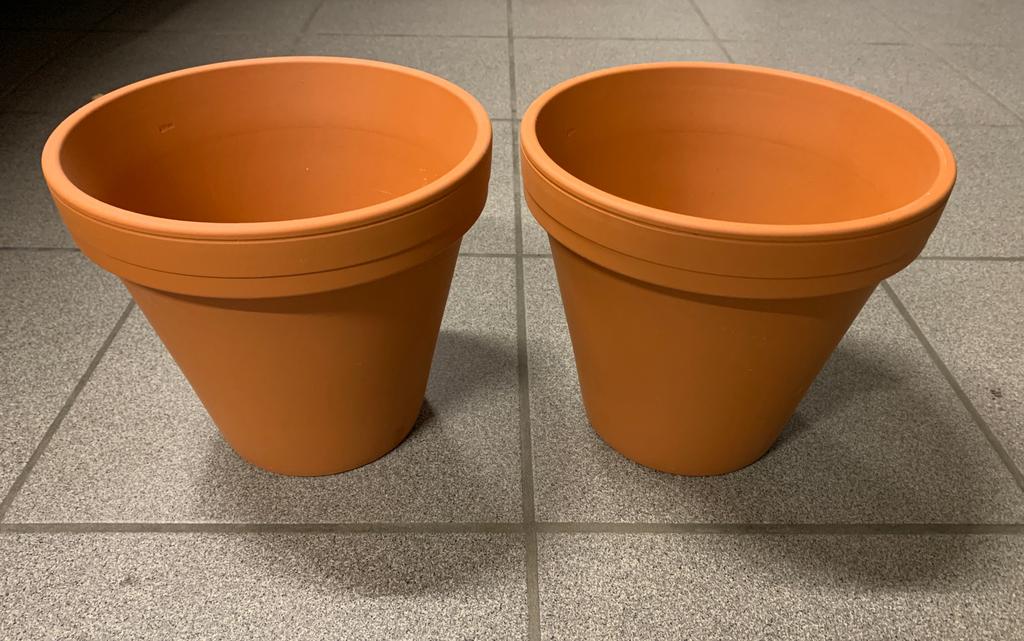 2x terracotta bloempot nieuw 22cm diameter, Tuin en Terras, Bloempotten, Ophalen, Rond, Nieuw, Balkon