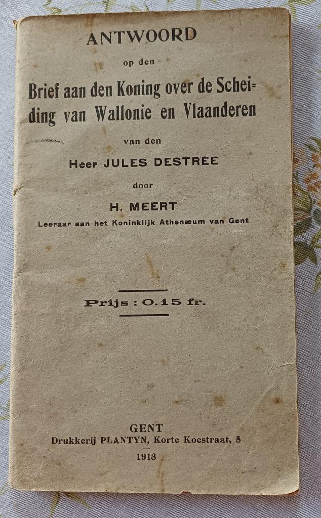 Antwoord op den Brief aan den Koning van Jules Destrée - H., Ophalen, H. Meert