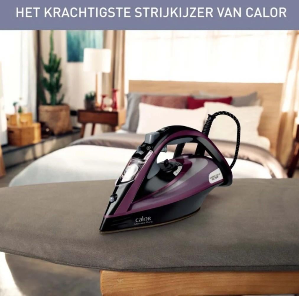 Stoomstrijkijzer Ultimate Pure FV9838CO, Elektronische apparatuur, Strijkijzers en Strijkplanken, Zo goed als nieuw, Strijkijzer met snoer