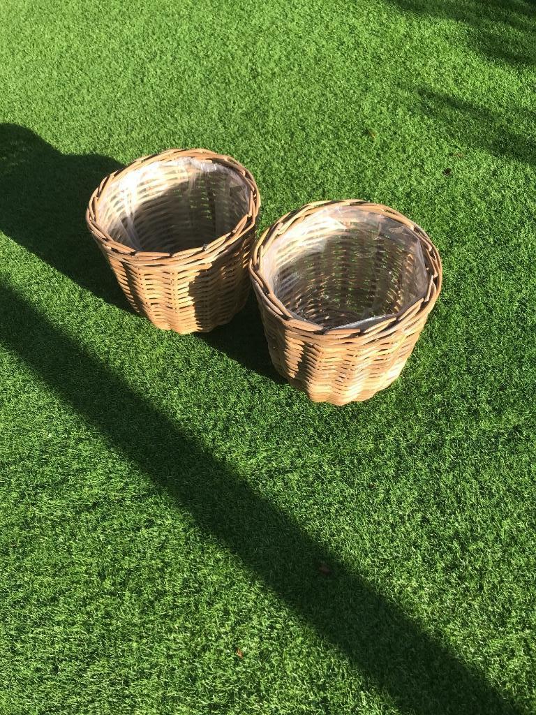 Ronde rotan bloempot, Ophalen, Overige materialen, Gebruikt, Mand
