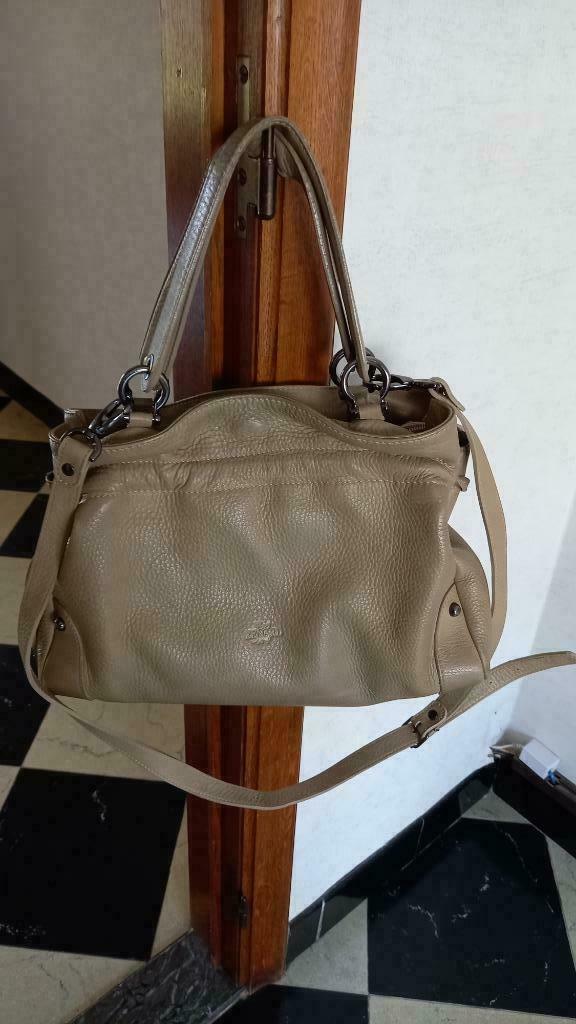 Lederen handtas van Yves Renard, Ophalen of Verzenden, Gebruikt, Beige, Handtas