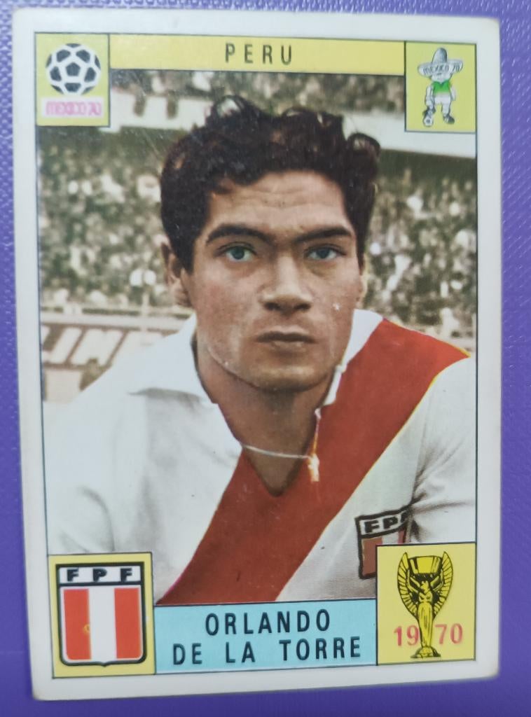 Carte Panini Coupe du monde foot 1970 Mexique 70 DE LA TORRE, Envoi