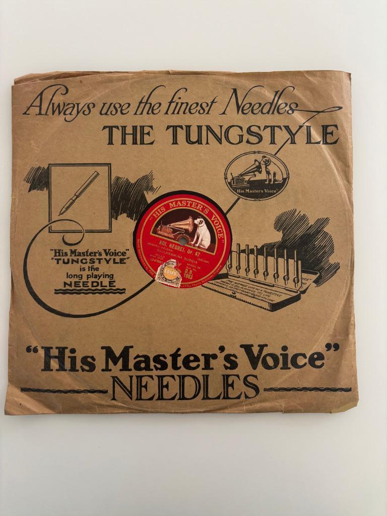 78 RPM Guilhermina Suggia – Kol Nedrei, Op. 47 - 1927, Ophalen, Zo goed als nieuw, Orkest of Ballet, 12 inch