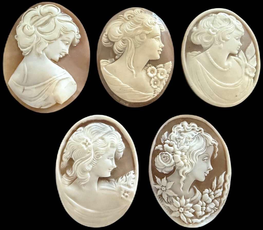 Camee Cameo Sieraad Broche Amulet Hanger Schelp, Verzenden, Overige materialen, Broche
