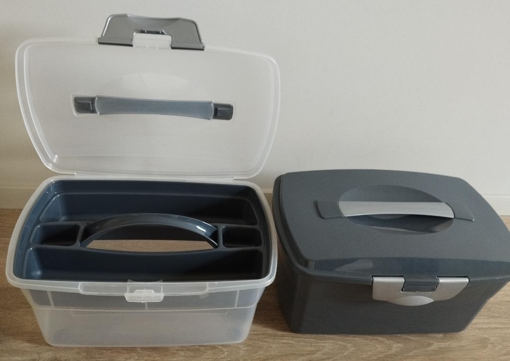 2 nieuwe plastic opbergboxen voor bv naaimateriaal, Ophalen, Doos, Minder dan 50 cm, Minder dan 40 cm