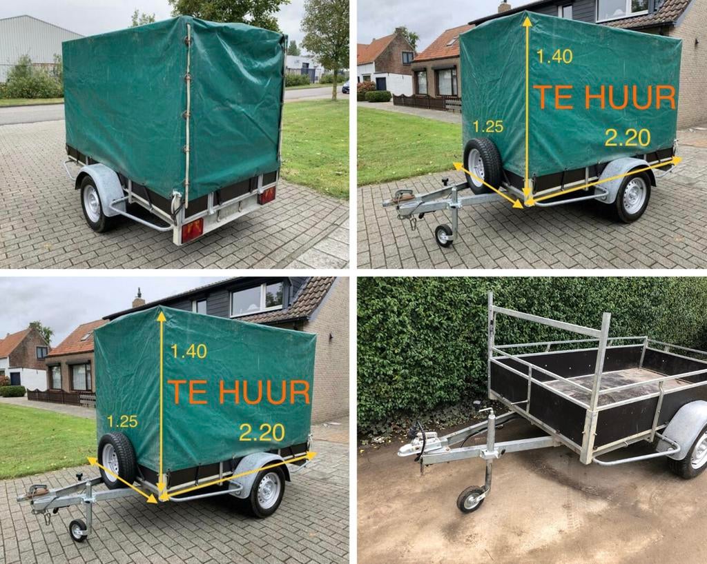 TE HUUR: Aanhangwagen Remork Remorque 0479393300, Ophalen, Zo goed als nieuw