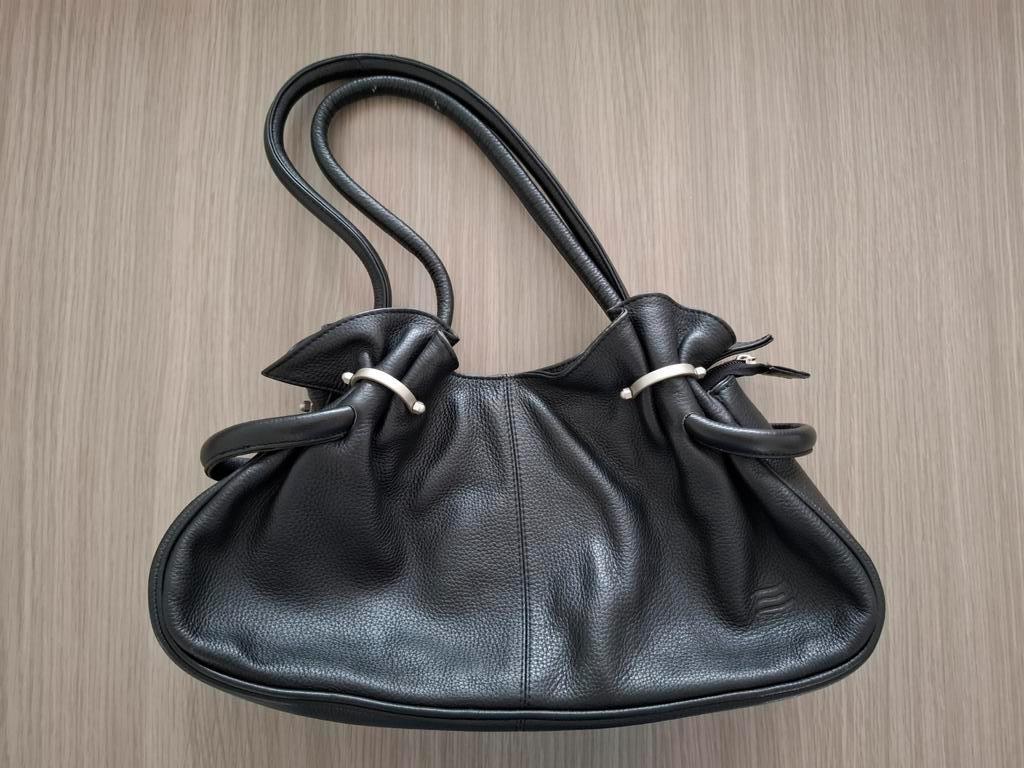Zwarte handtas Crinkles, Handtassen en Accessoires, Ophalen of Verzenden, Zo goed als nieuw, Zwart, Handtas